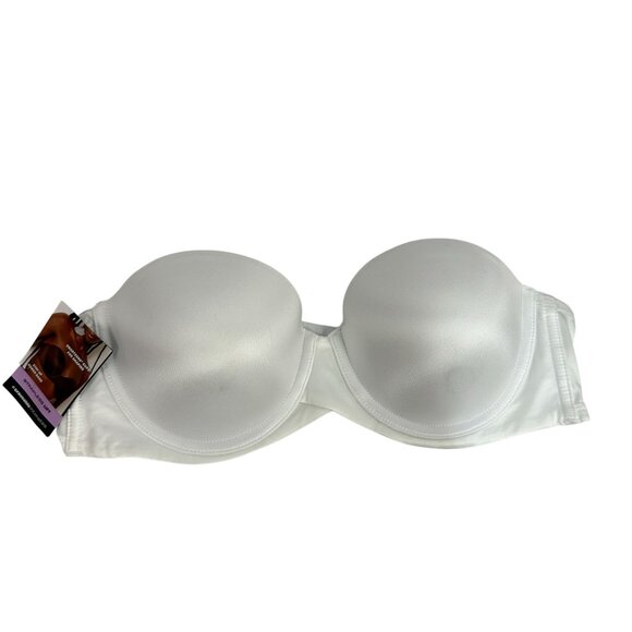 Maidenform Strapless Lift Bra 38B White Stay-Up Powerband 5-Way Convertible - Picture 1 of 7